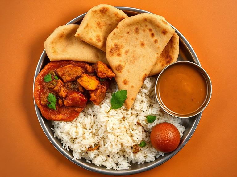 Dum Aloo Puri Thali